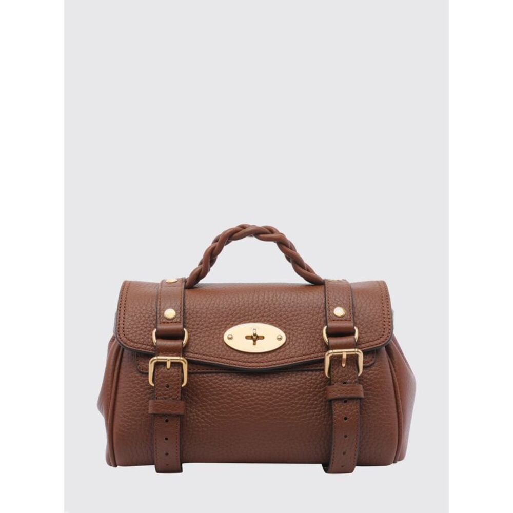 Mulberry Women Mini Alexa Mulberry Hammered Leather Handbag With Braided Handle